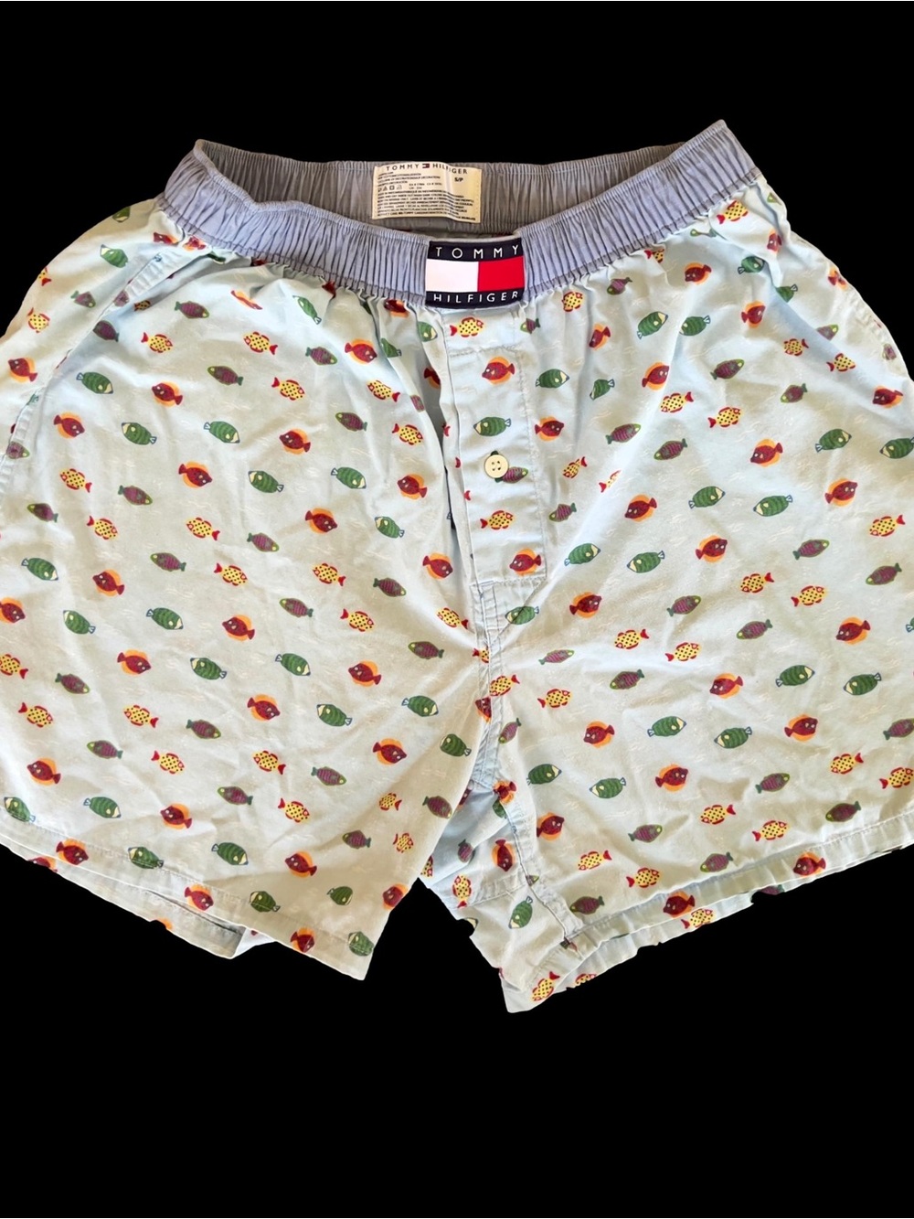 Tommy Hilfiger Light Blue Fish-Print Men’s Shorts